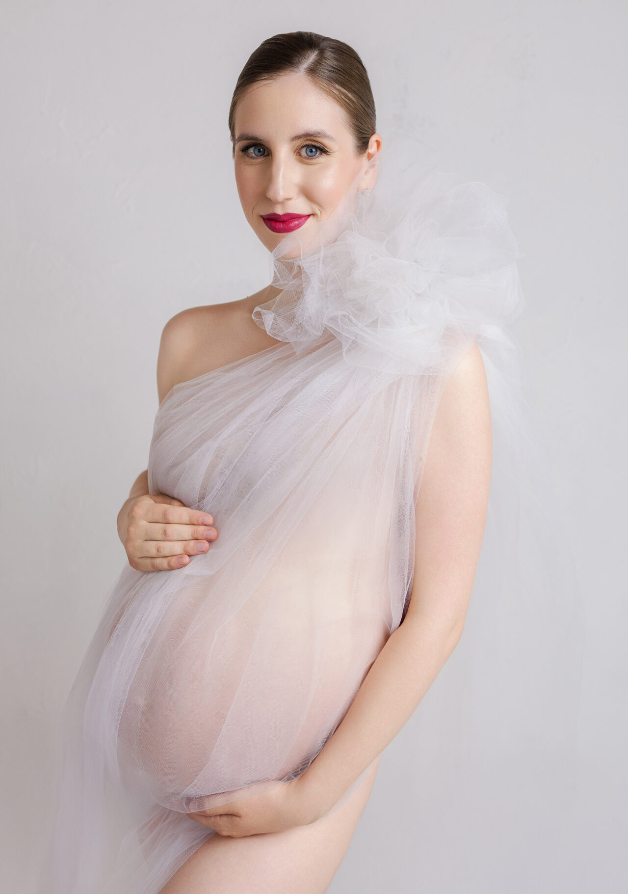 Fine Art pregnancy portrait with neutral tones